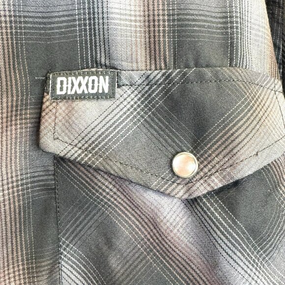 Dixxon Santana Shirt Womens Size XL Pearl Snap Plaid Short Sleeve Top - Picture 2 of 4